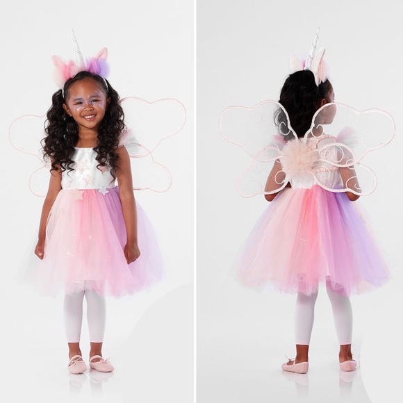 Pottery Barn Kids Other - Pottery Barn Kids light up unicorn tutu halloween costume NEW 3T rainbow wings